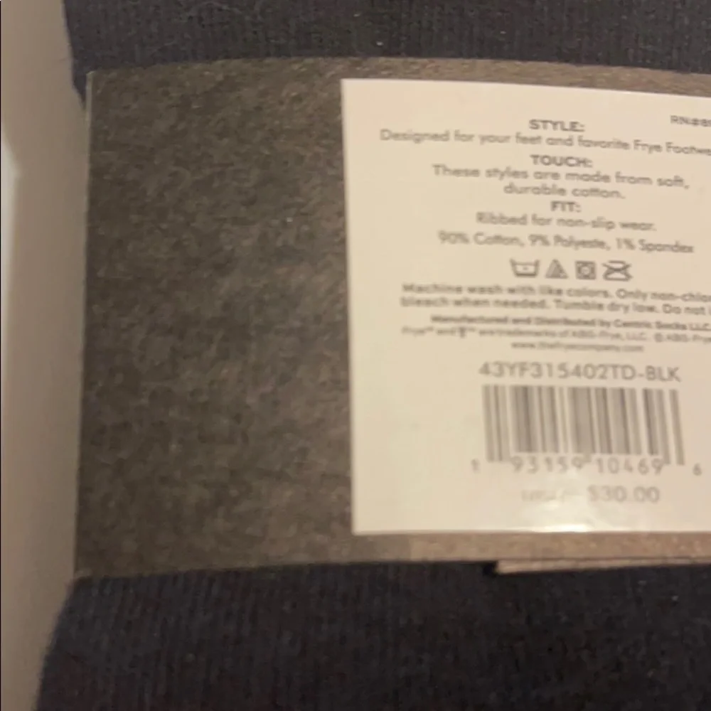Frye boot socks 2 pack Camo Solid Brand New in Package